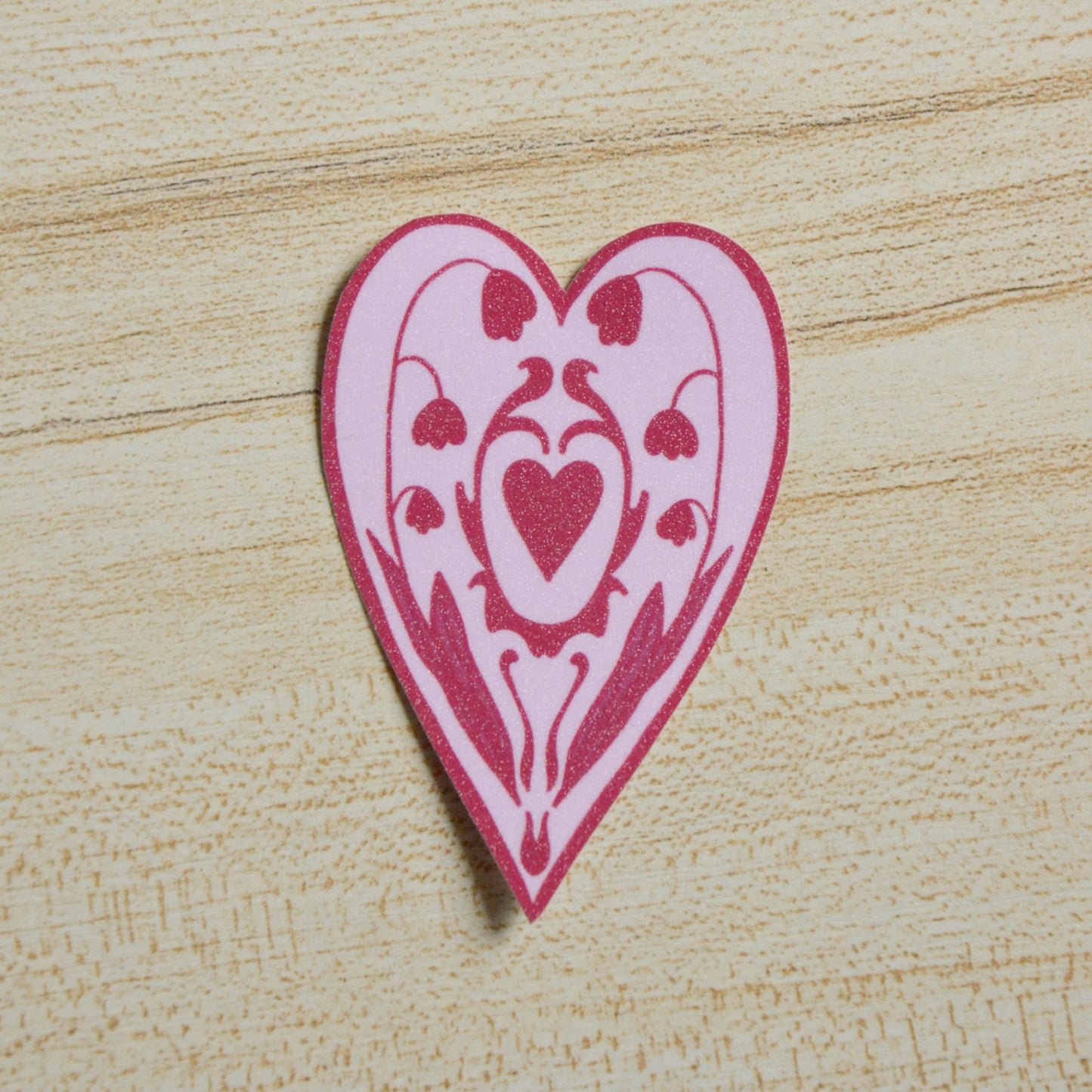 Heart Glitter Laminated Sticker Flake