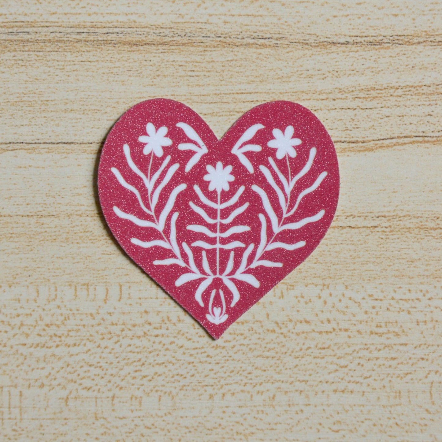 Heart Glitter Laminated Sticker Flake