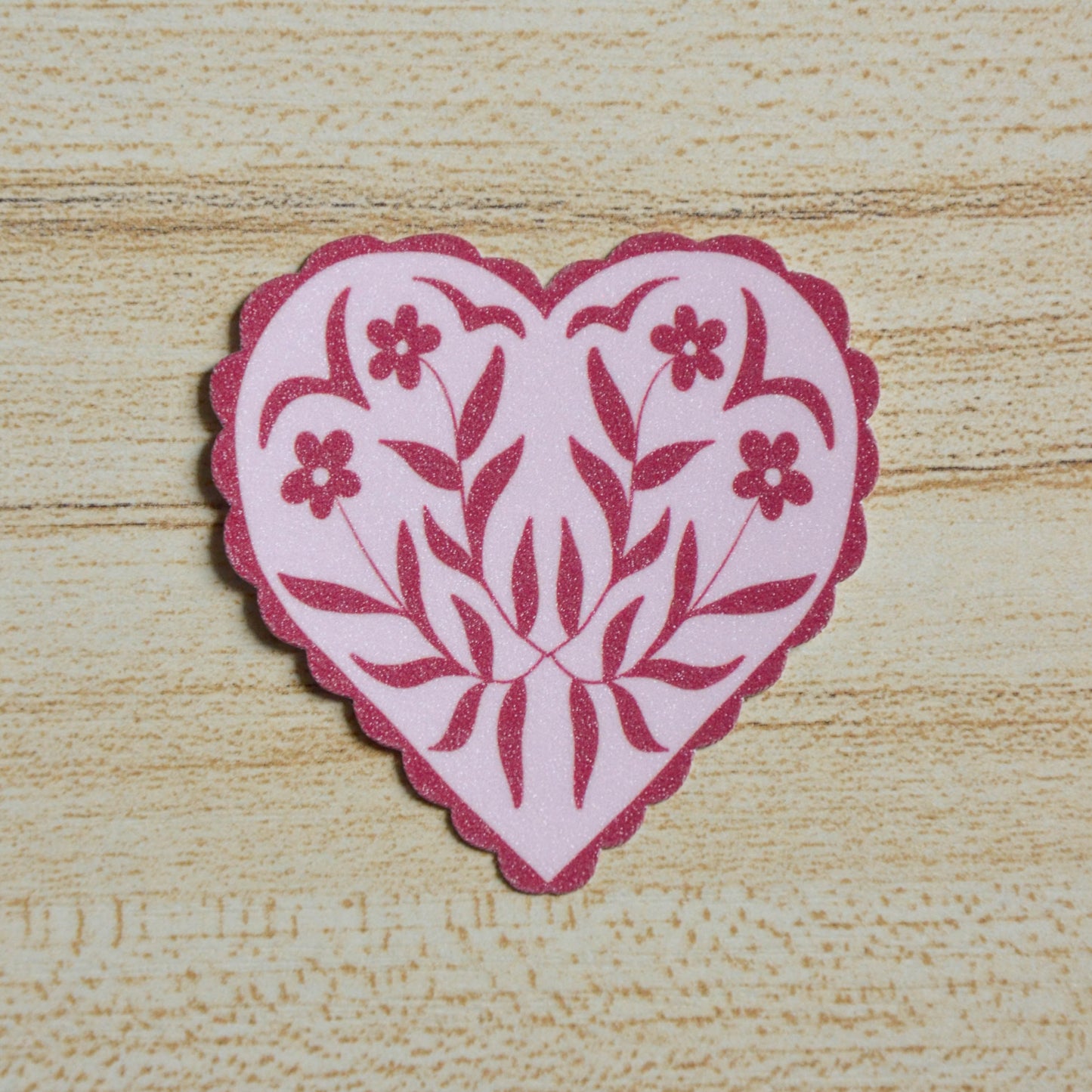 Heart Glitter Laminated Sticker Flake