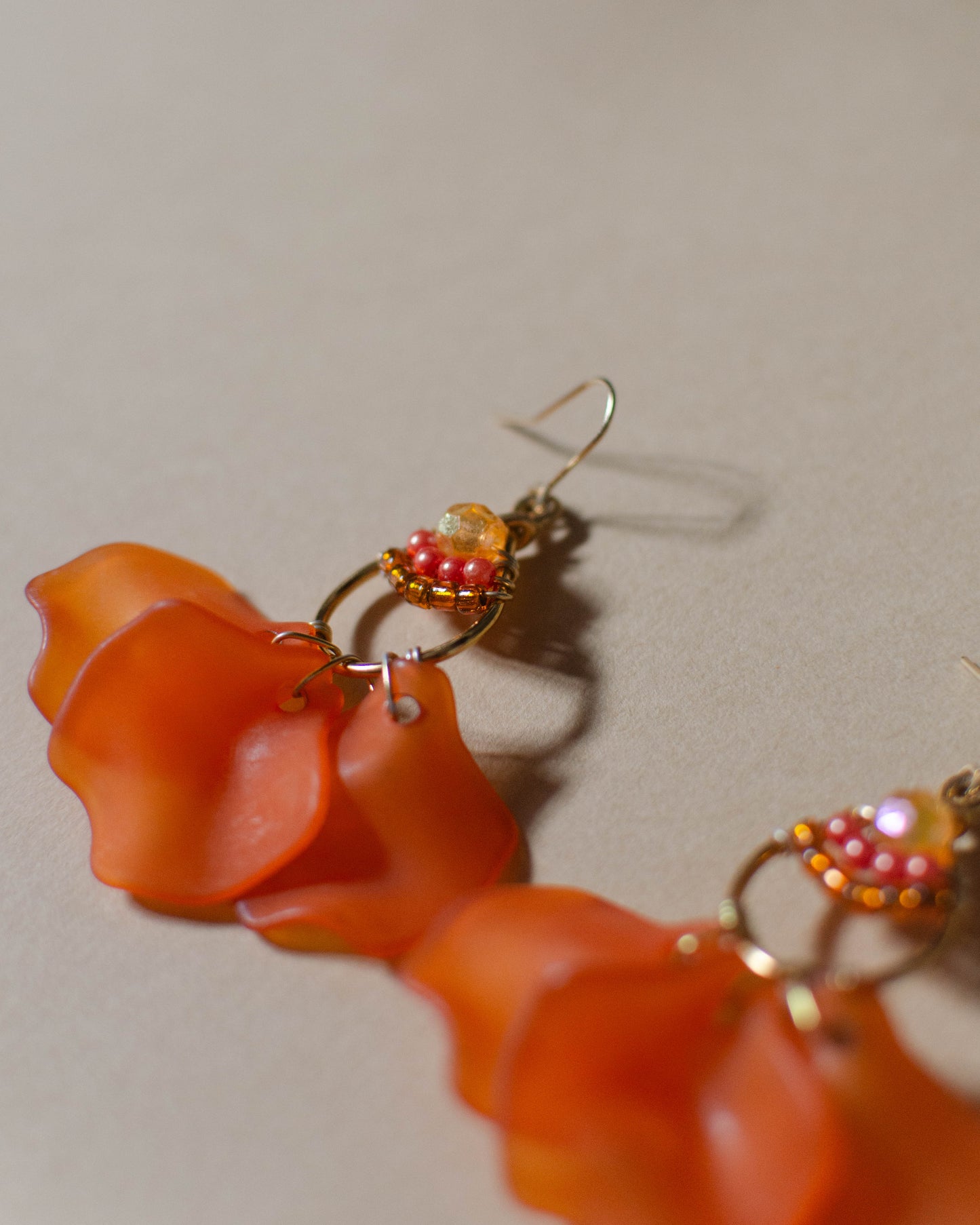 Orange Petal Earrings