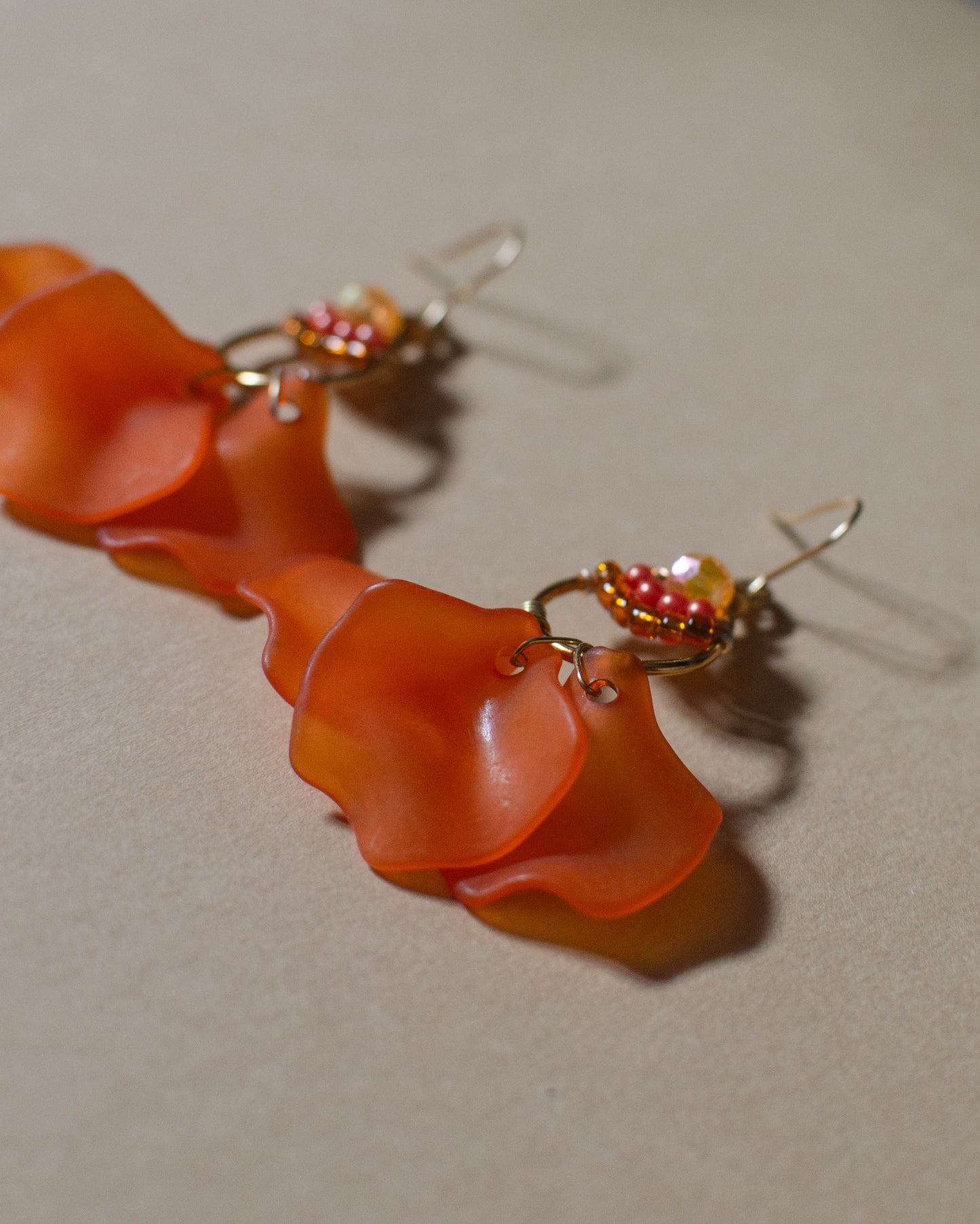 Orange Petal Earrings