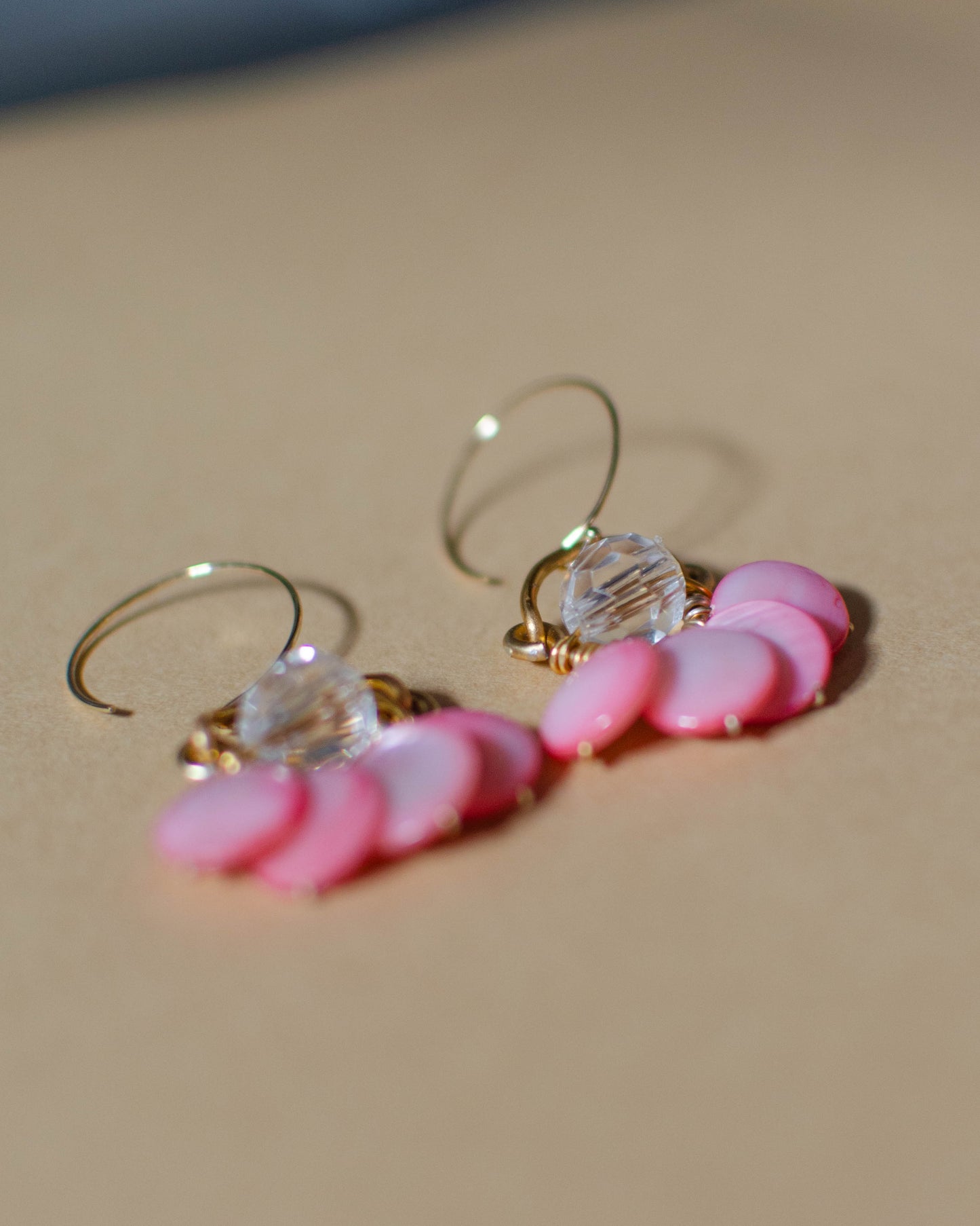 Pink Floral Pearl Earrings