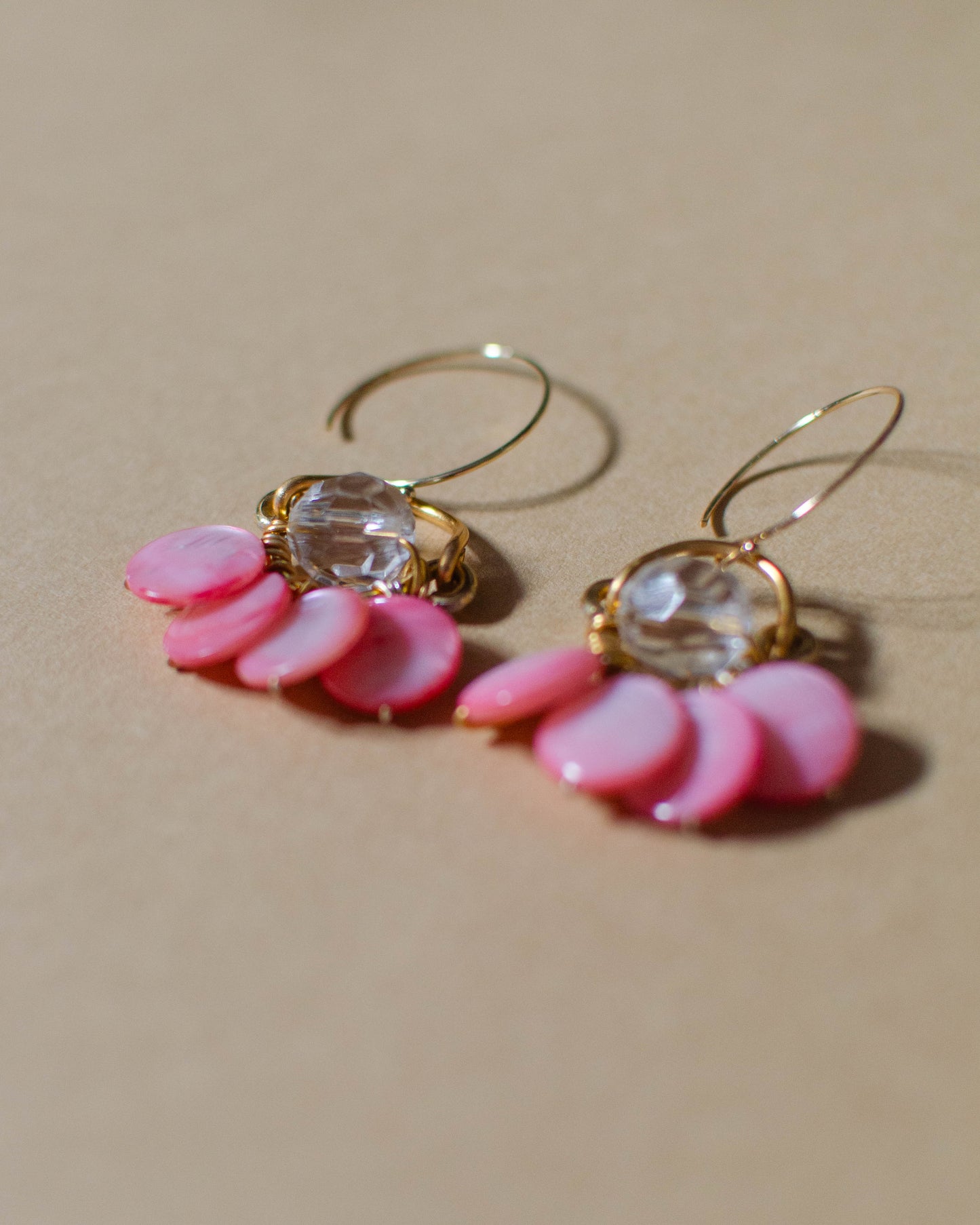 Pink Floral Pearl Earrings