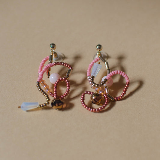 Mixed Media Pink Earrings 1