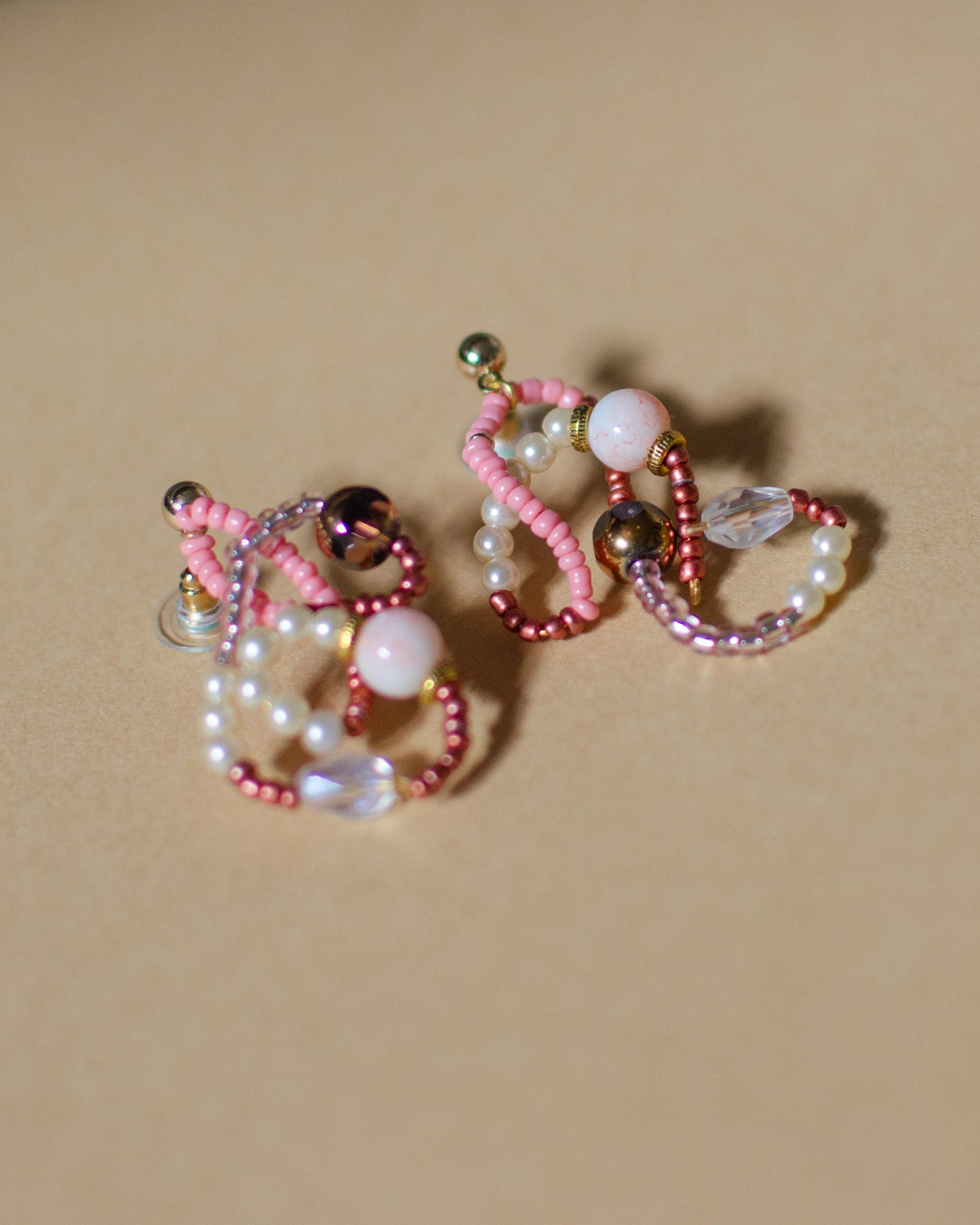 Mixed Media Pink Earrings 3