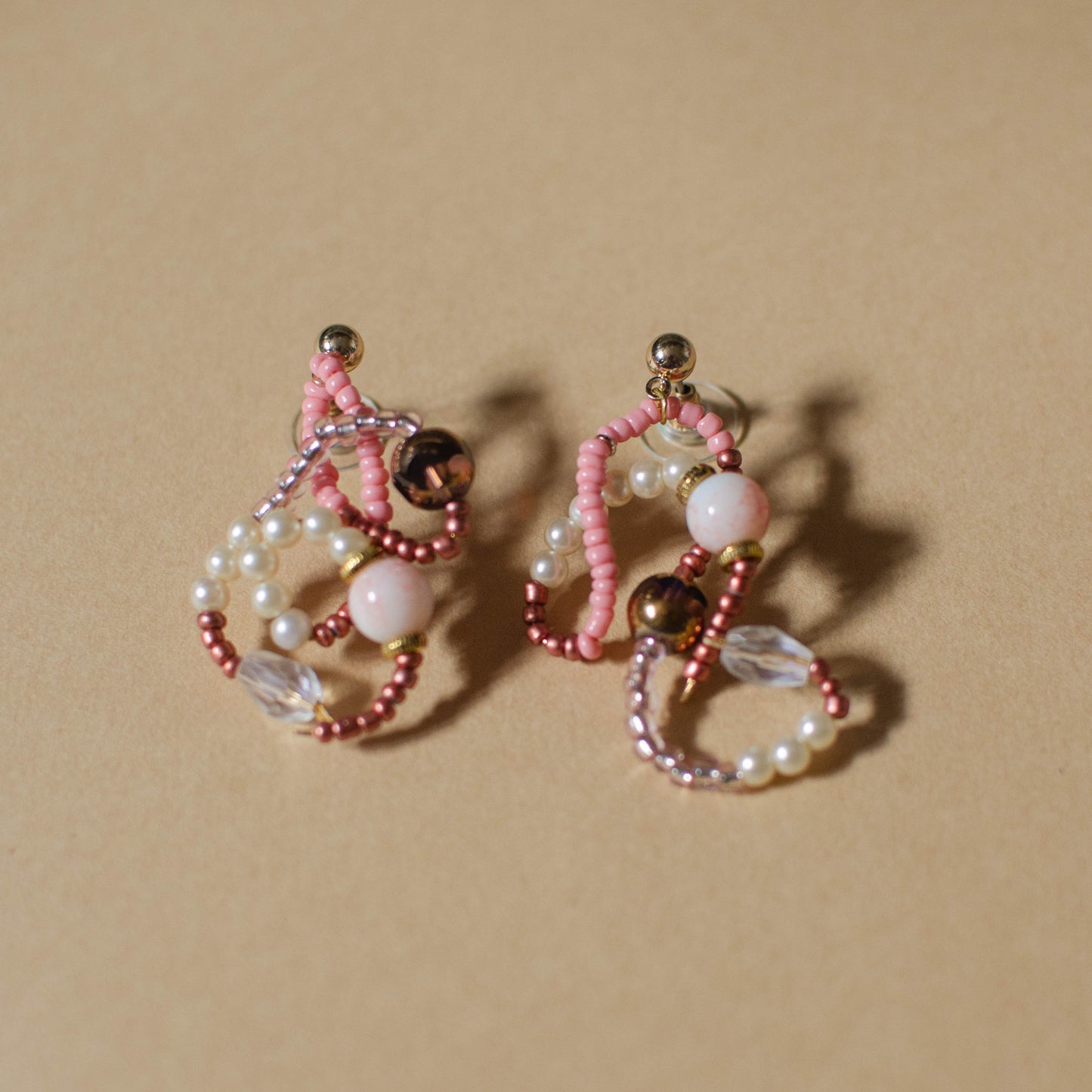 Mixed Media Pink Earrings 3