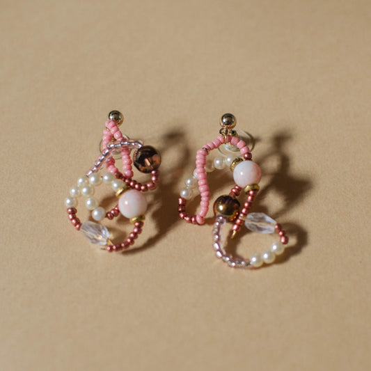 Mixed Media Pink Earrings 3