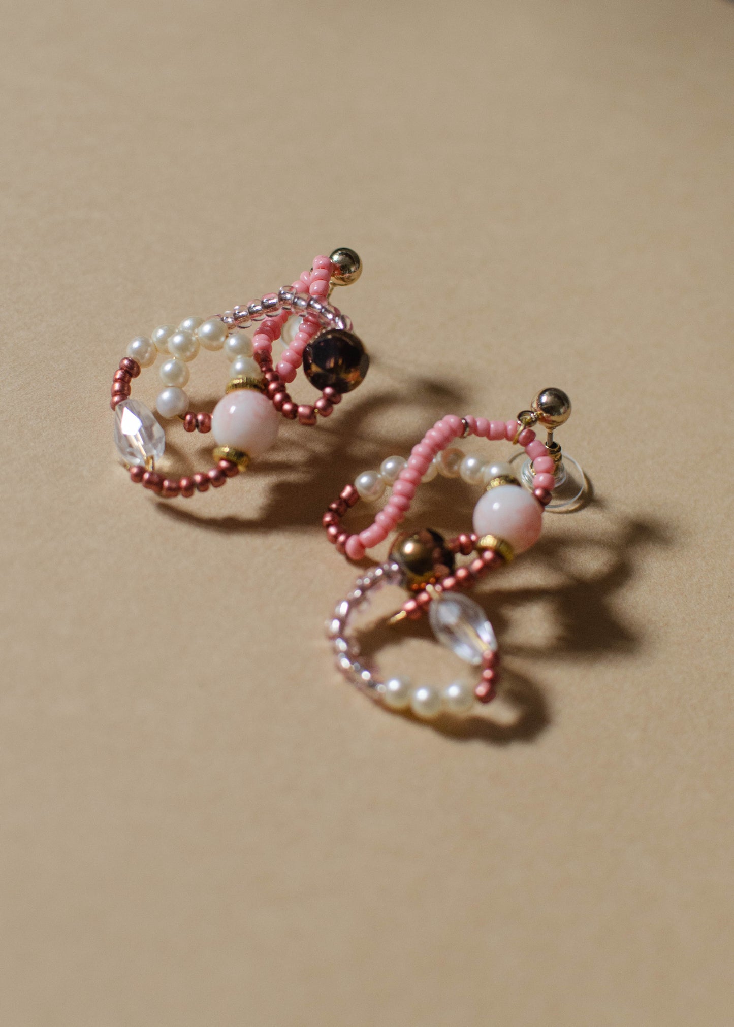 Mixed Media Pink Earrings 3