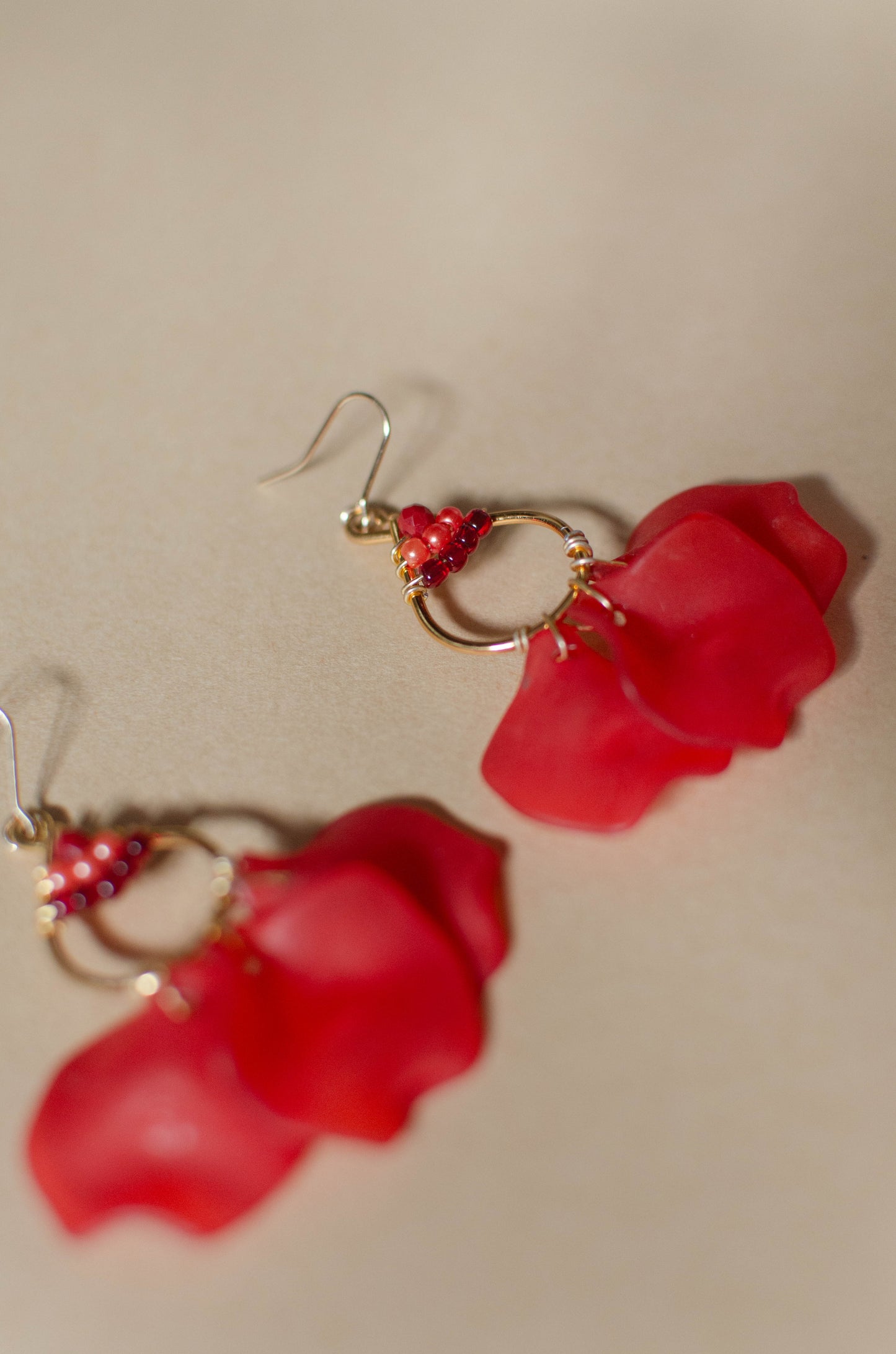 Red Petal Earrings